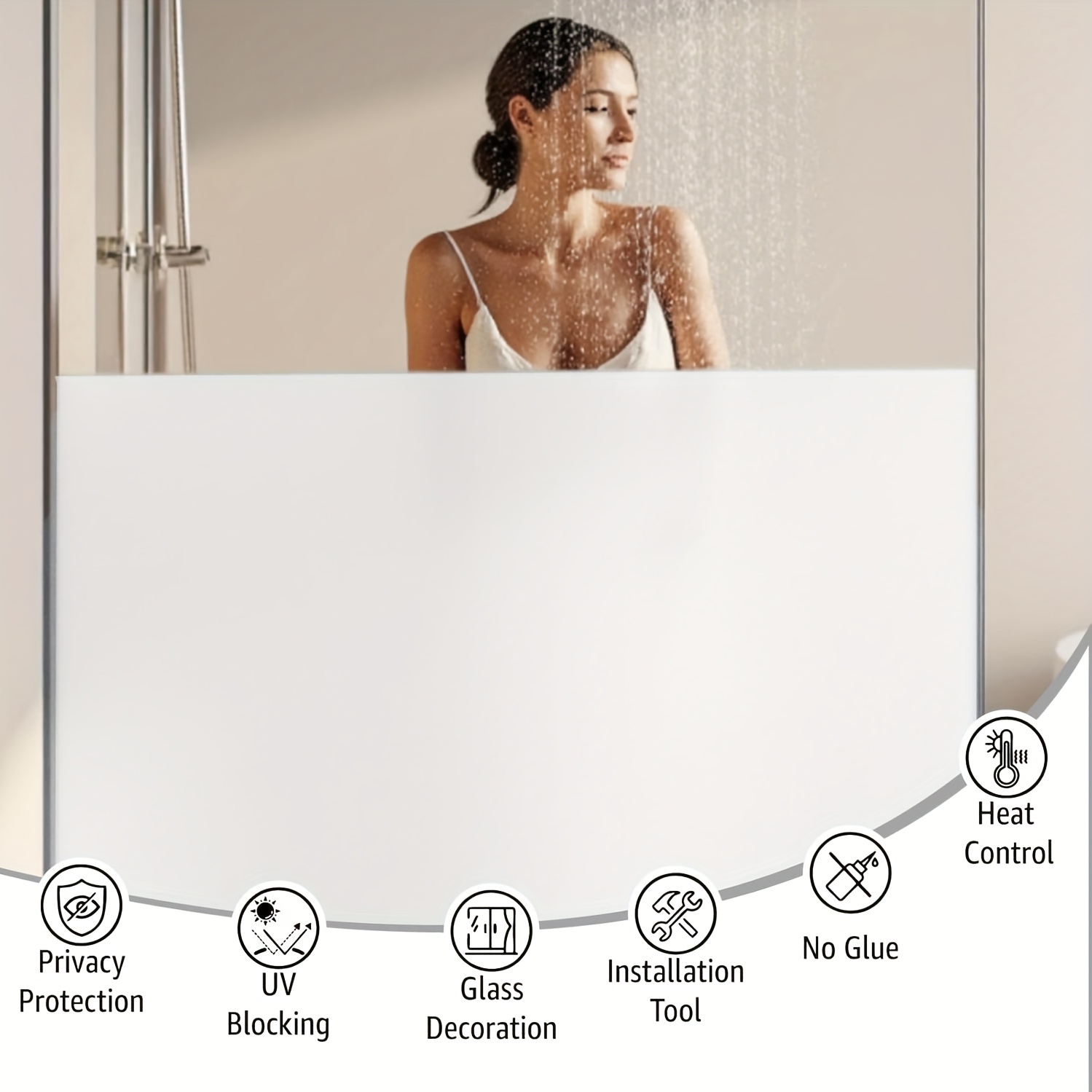 Privacy Screen Protector - Film de fenêtre givré blanc pour