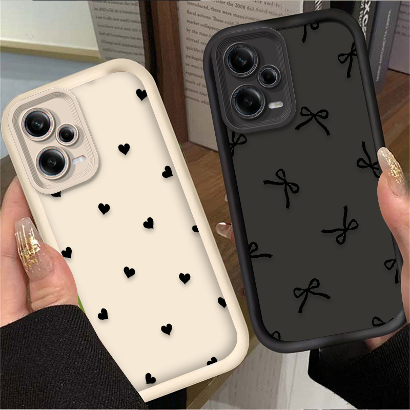 Xiaomi Redmi Note 13 - Coque de téléphone noire avec nœud